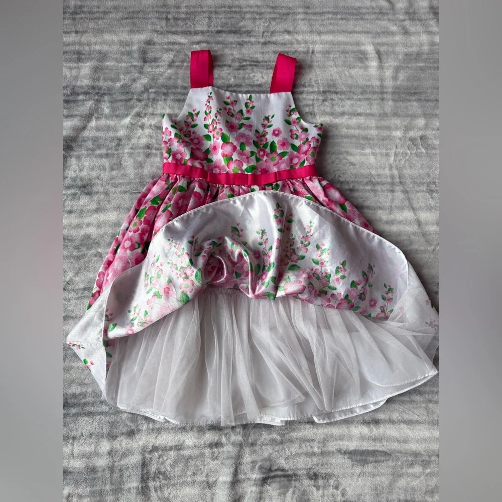 Elegant Pink Floral Kids‎ Dress